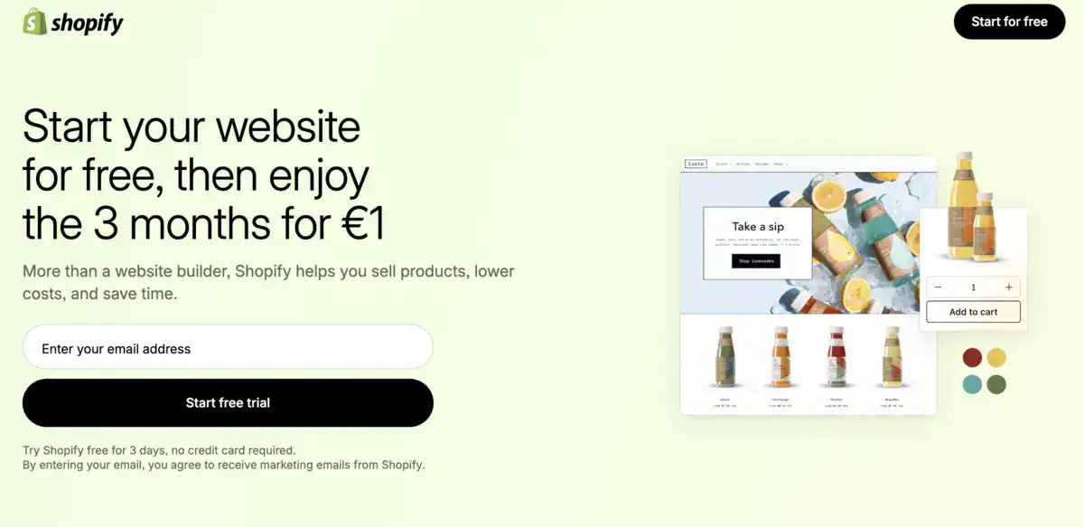 shopify 3 honap
