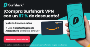 Lee más sobre el artículo Oferta Surfshark: promoción exclusiva en España con tarjeta regalo de Amazon.es